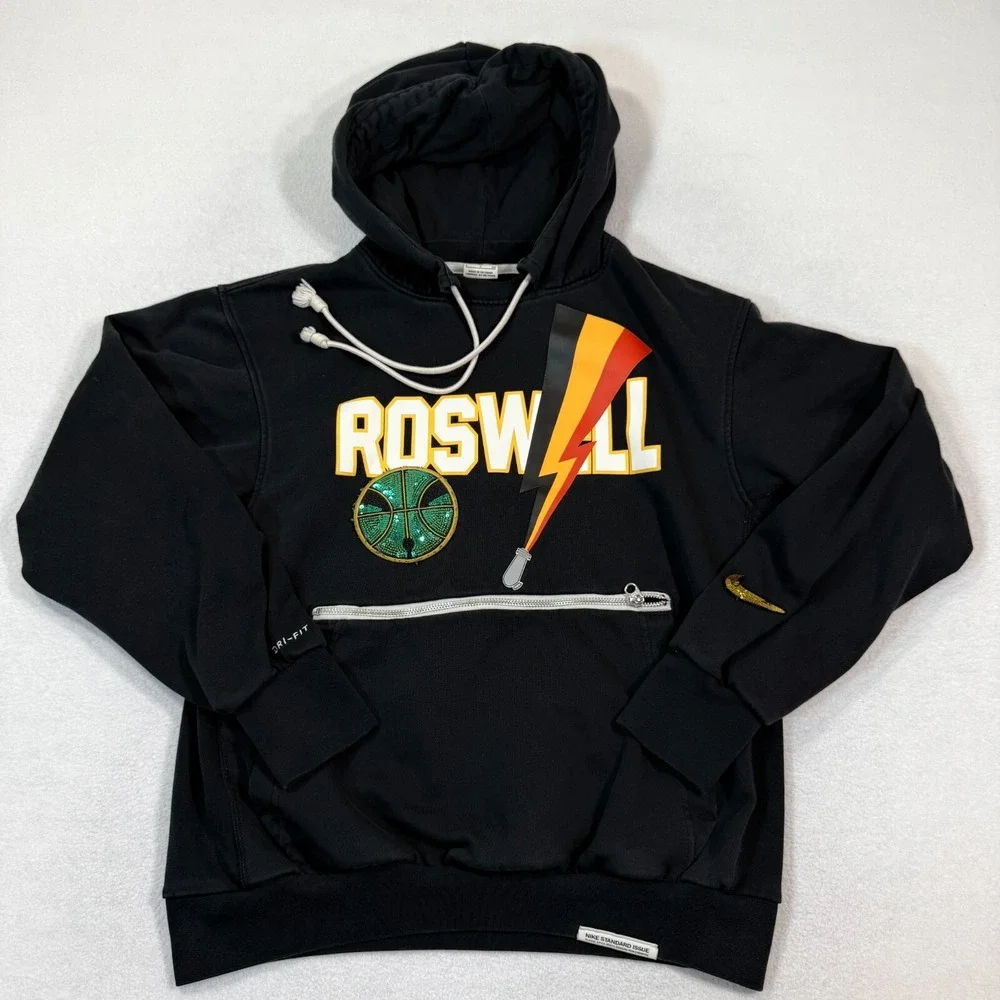 Nike Dri-Fit Roswell Rayguns Hoodie Sweatshirt‎ Men Small Black Zip Pocket